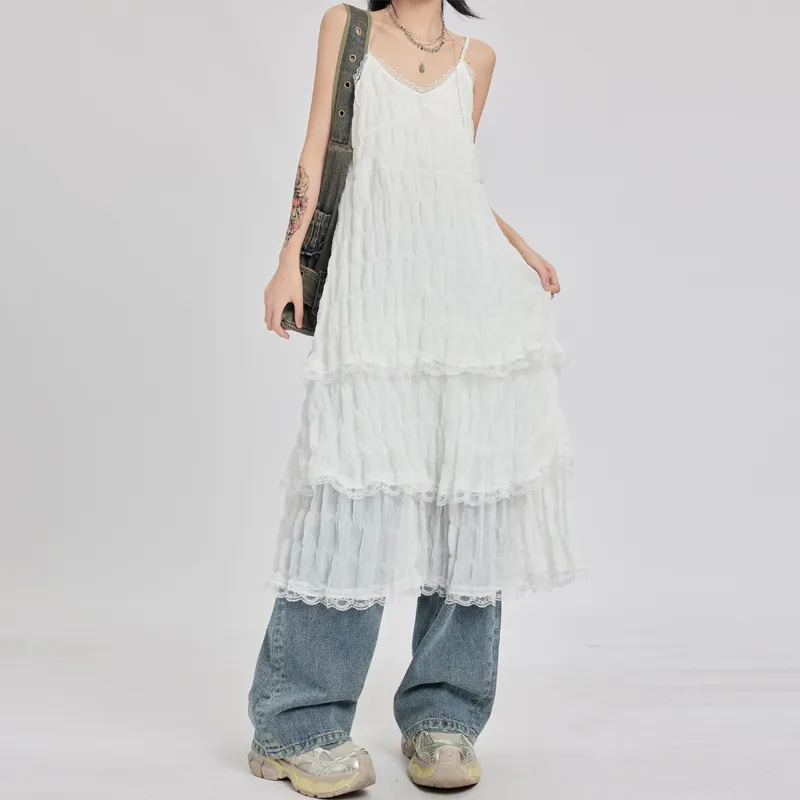 MJB Slip Dresses Women's White-3