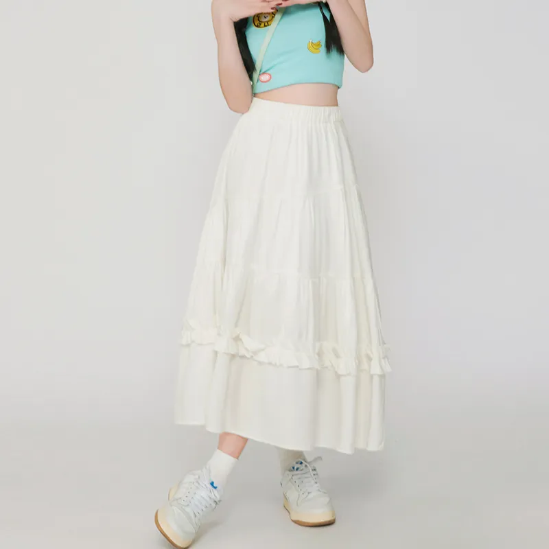 MJB Casual Long Skirts Women's White-3