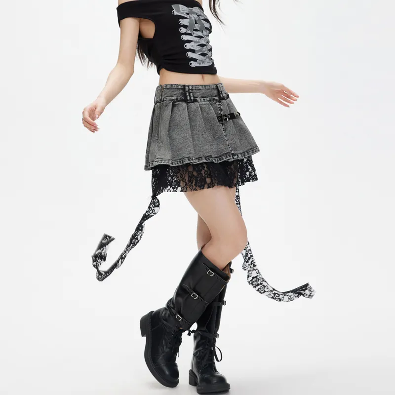 MJB Denim Short Skirts Women's Black-2