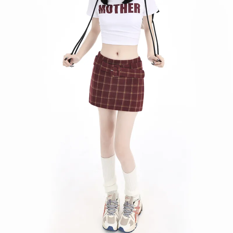 MJB Casual Short Skirts Women's Red-4