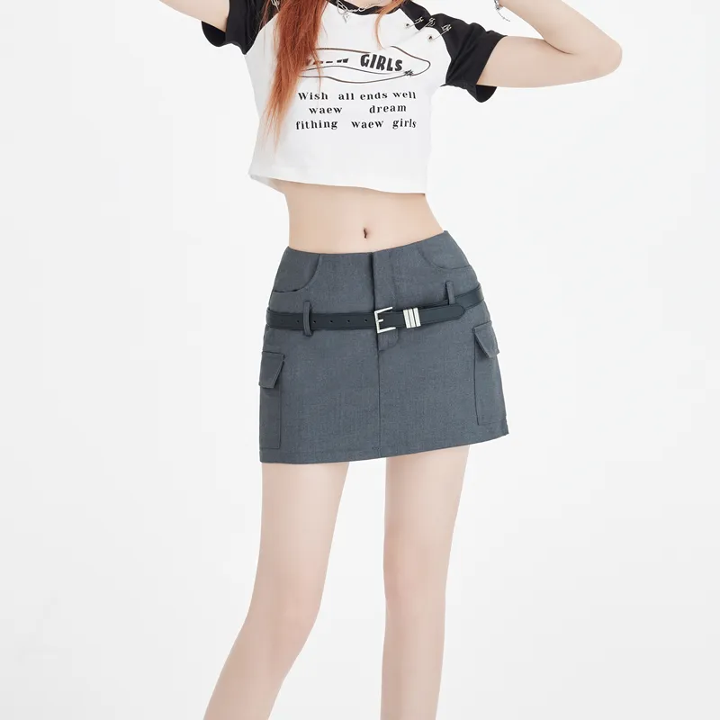 MJB Cargo Short Skirts Women's Gray-1