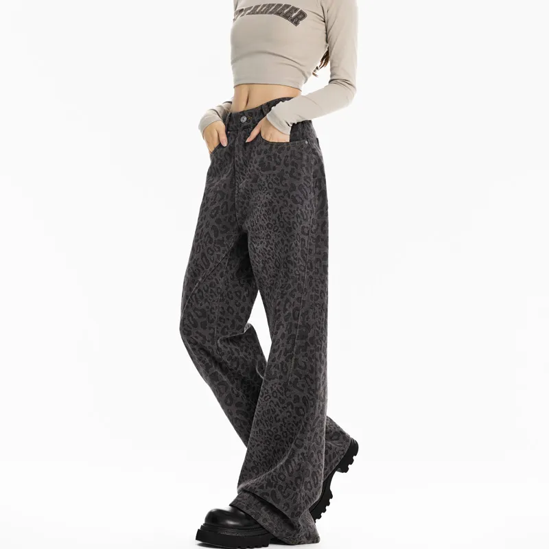 MJB Jeans Women's Black Gray Leopard Print-5