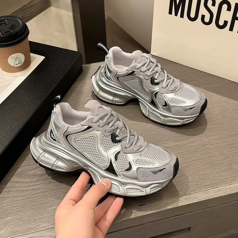 Chibang Height Increasing Low Top Chunky Sneakers Women's-11