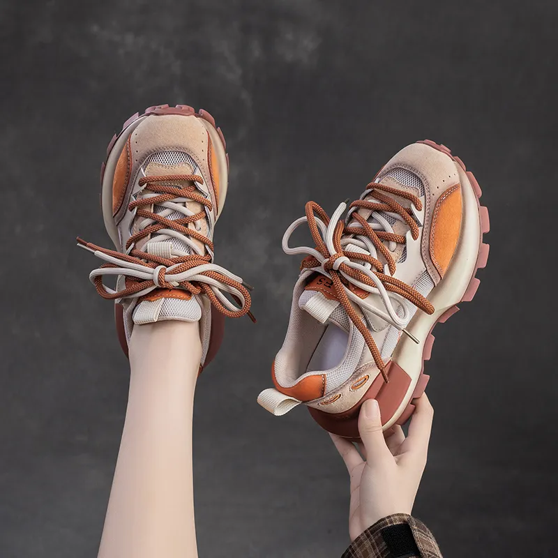 Chibang Height Increasing Breathable Low Top Chunky Sneakers Women's-5