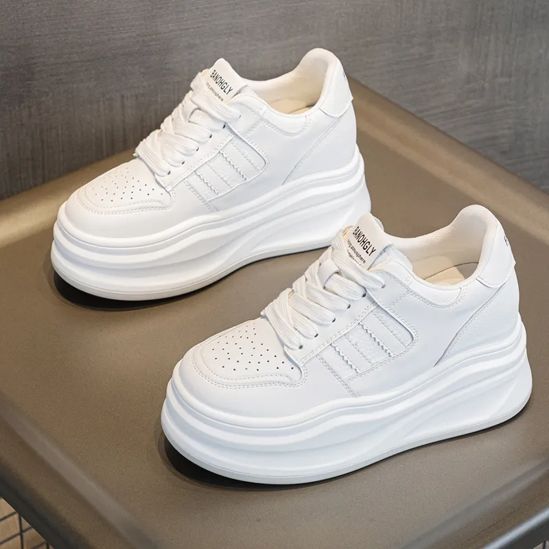 Chibang Small White Shoes Breathable Height Increasing Low-Top Skateboard Shoes Women's-2