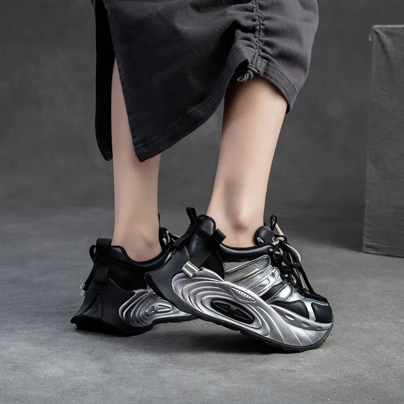 Chibang Height Increasing Low-Top Chunky Sneakers Women's-12