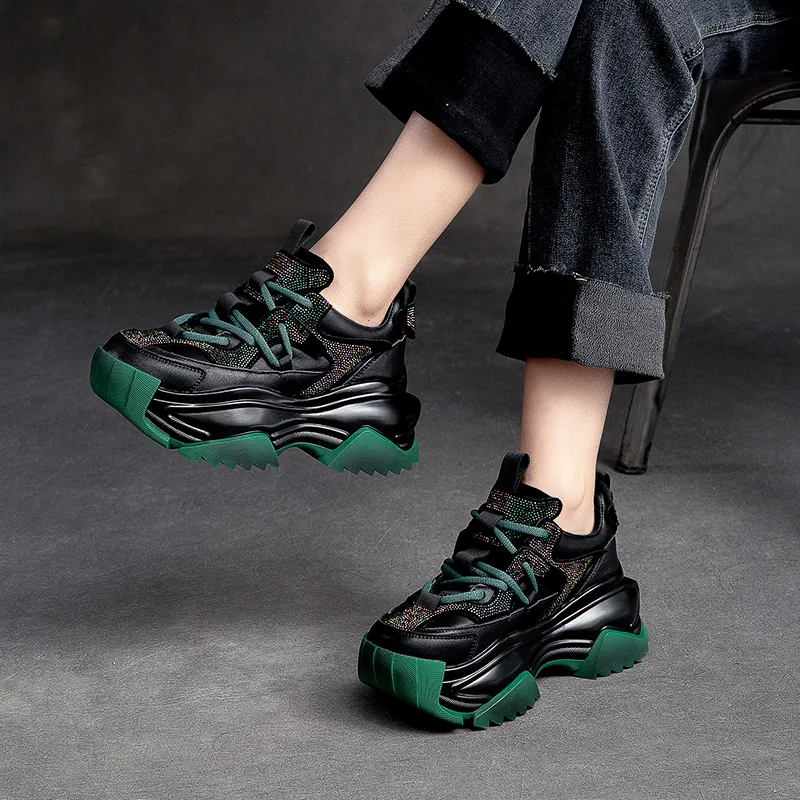 Chibang Height Increasing Low-Top Chunky Sneakers Women's-4