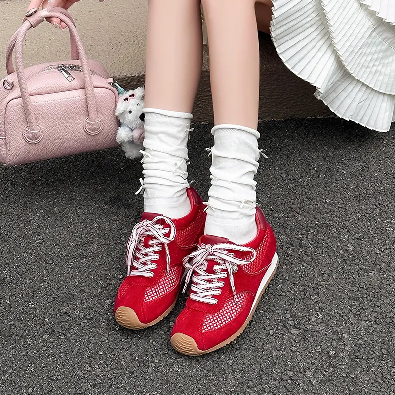 Chibang Lightweight Low Top Casual Shoes Women's Rouge Red-2