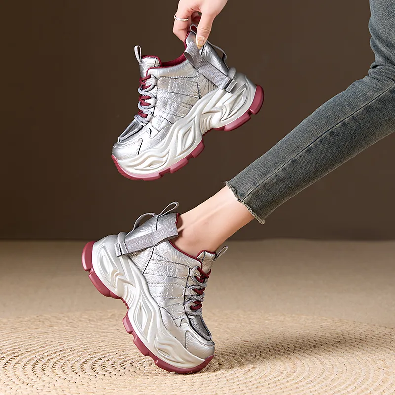 Chibang Lightweight Height Increasing Low Top Chunky Sneakers Women's-2