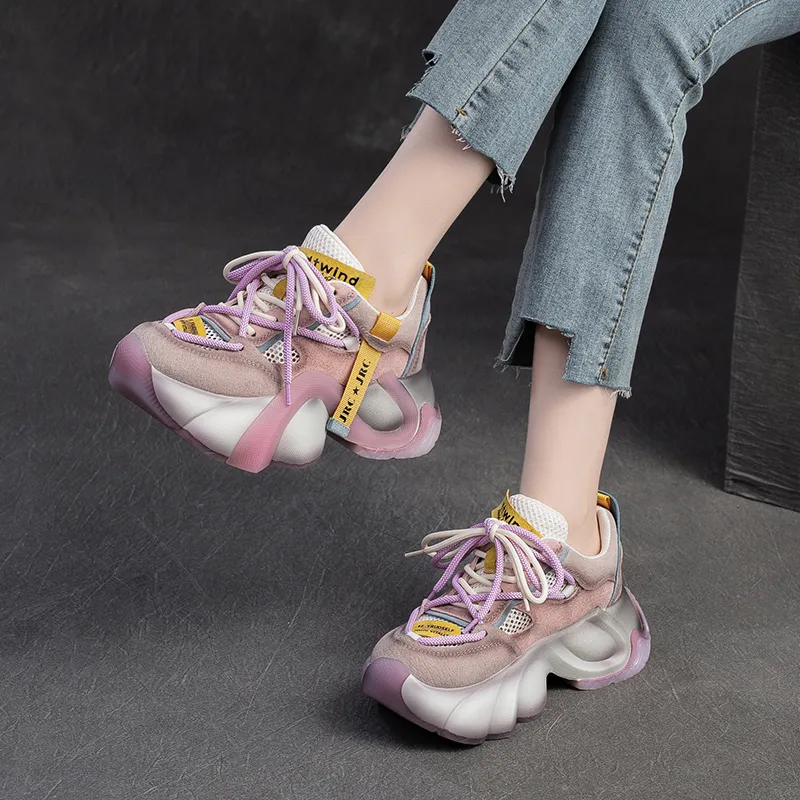 Chibang Height Increasing Low Top Chunky Sneakers Women's-4