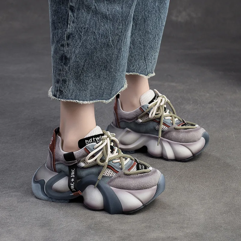Chibang Height Increasing Low Top Chunky Sneakers Women's-13