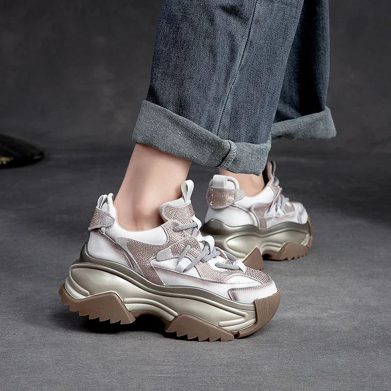 Chibang Height Increasing Low-Top Chunky Sneakers Women's-12