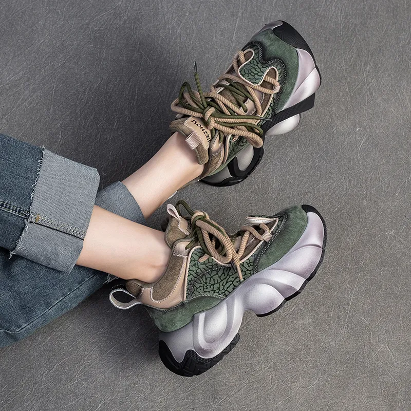 Chibang Height Increasing Mid-Top Chunky Sneakers Women's-20