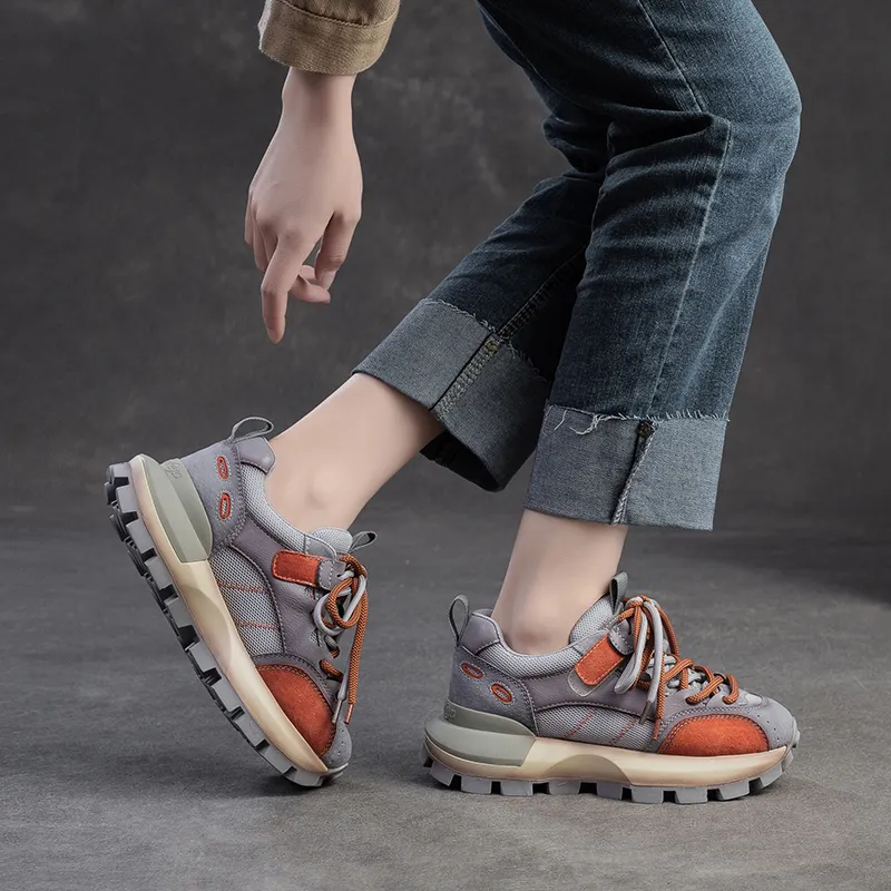 Chibang Height Increasing Breathable Low Top Chunky Sneakers Women's-10