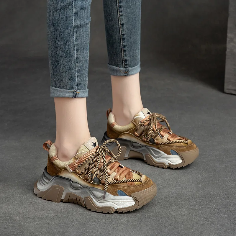 Chibang Height Increasing Low-Top Chunky Sneakers Women's-12