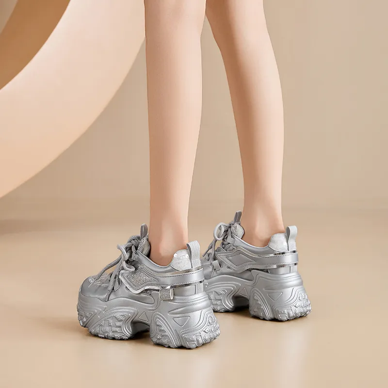 Chibang Lightweight Low Top Chunky Sneakers Women's-3