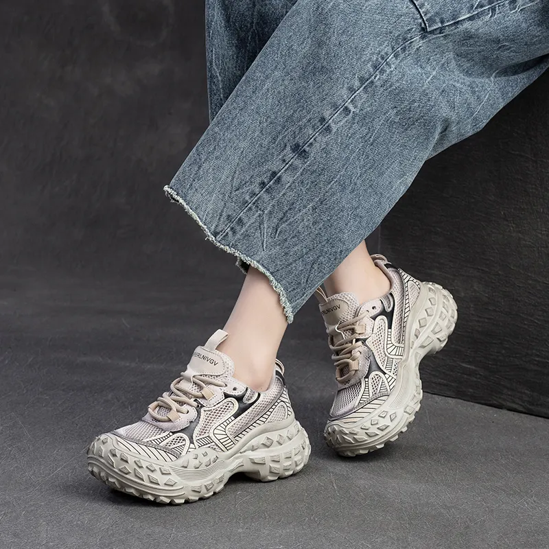 Chibang Height Increasing Low-Top Chunky Sneakers Women's-13