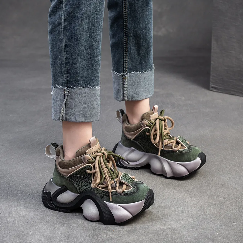 Chibang Height Increasing Mid-Top Chunky Sneakers Women's-18
