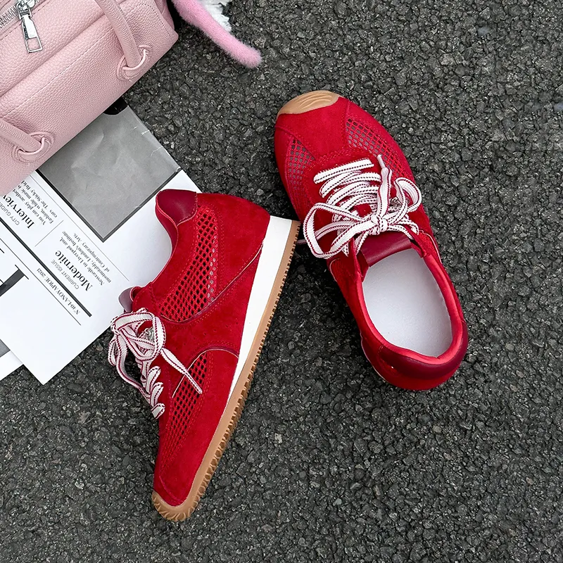 Chibang Lightweight Low Top Casual Shoes Women's Rouge Red-4