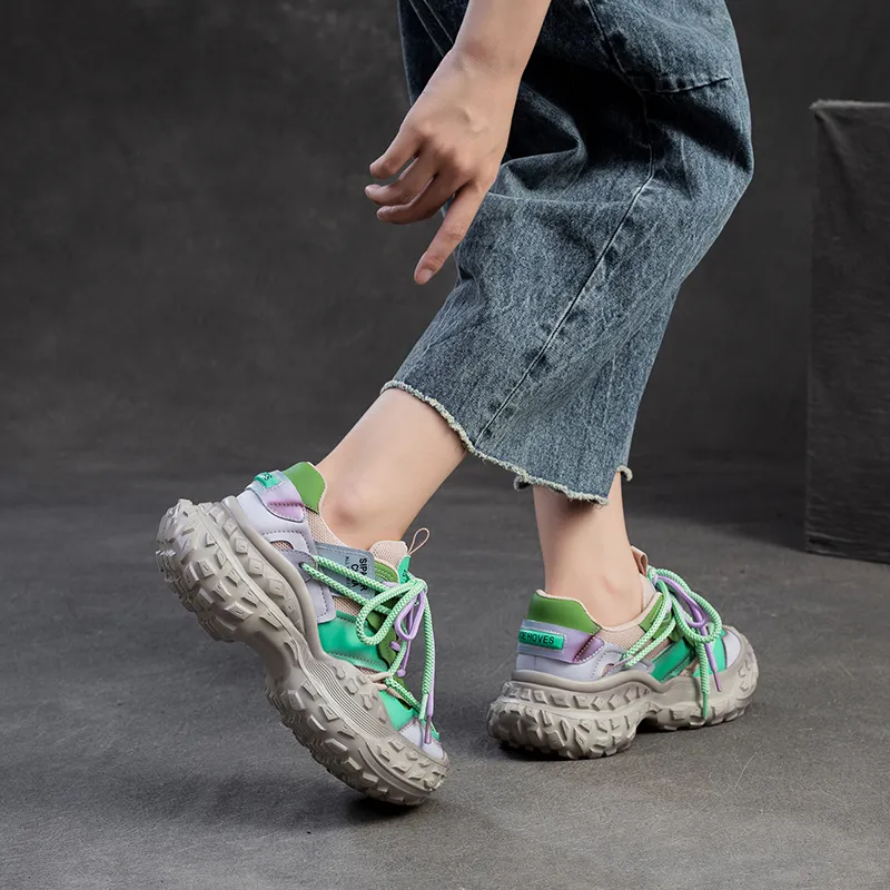 Chibang Abrasion Resistant, Breathable, Balanced, Lightweight Low Top Chunky Sneakers Women's-11