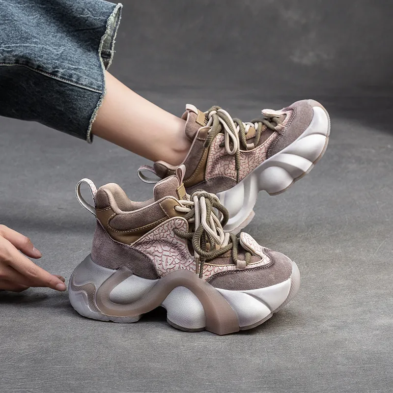Chibang Height Increasing Mid-Top Chunky Sneakers Women's-11