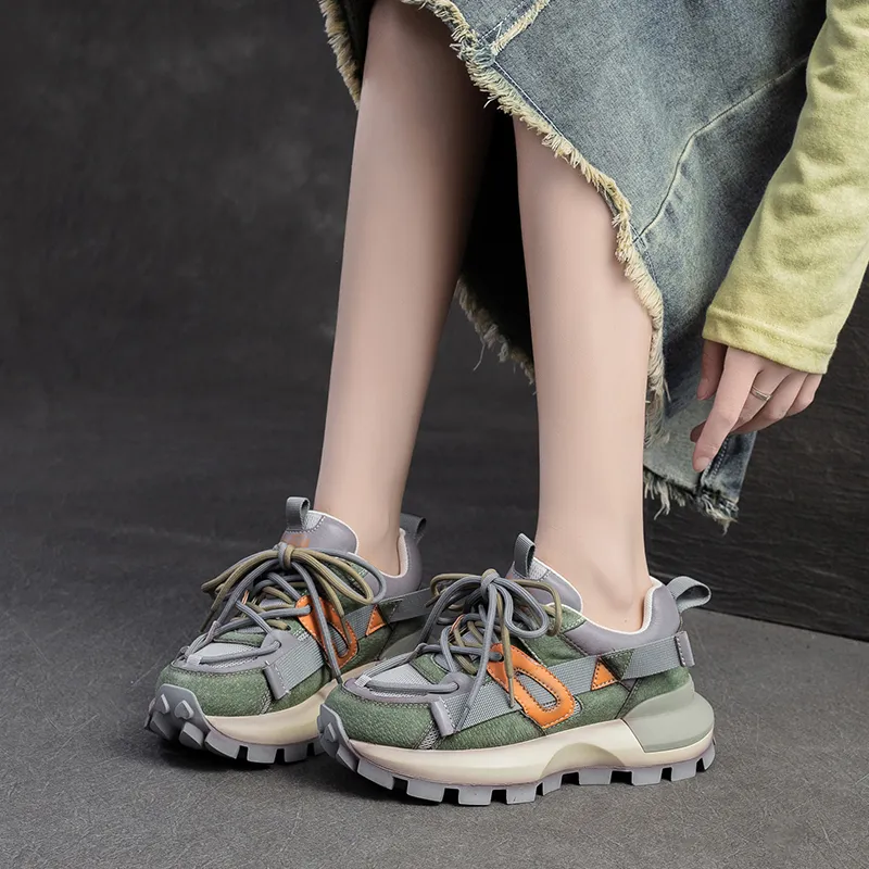 Chibang Height Increasing Low Top Chunky Sneakers Women's-12