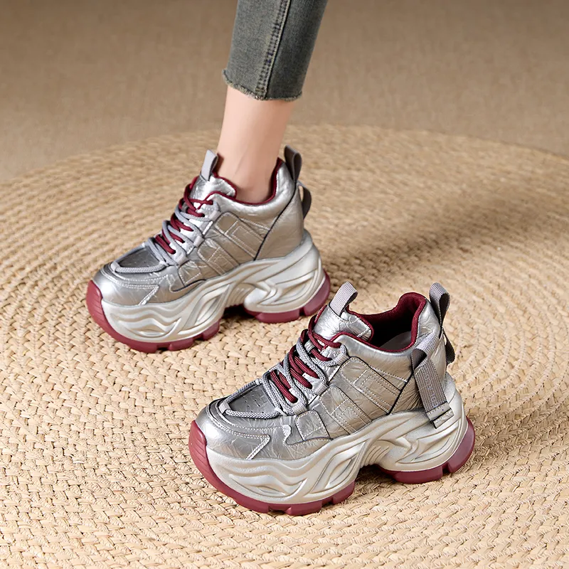 Chibang Lightweight Height Increasing Low Top Chunky Sneakers Women's-1
