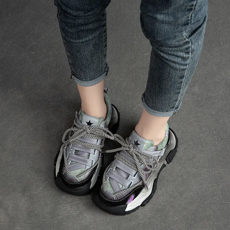 Chibang Height Increasing Low-Top Chunky Sneakers Women's-20