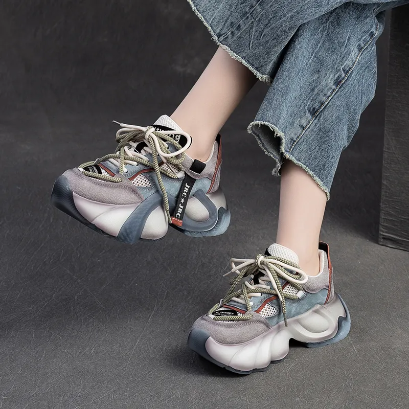 Chibang Height Increasing Low Top Chunky Sneakers Women's-12