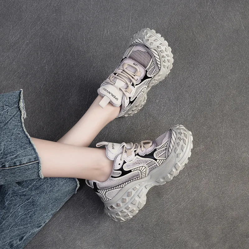 Chibang Height Increasing Low-Top Chunky Sneakers Women's-11