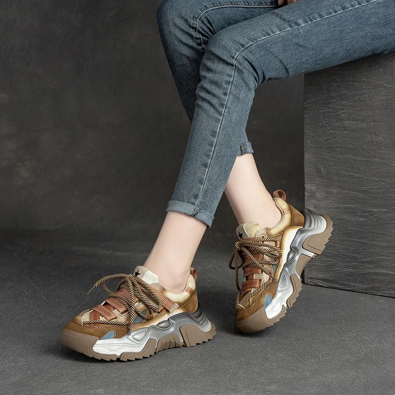 Chibang Height Increasing Low-Top Chunky Sneakers Women's-11