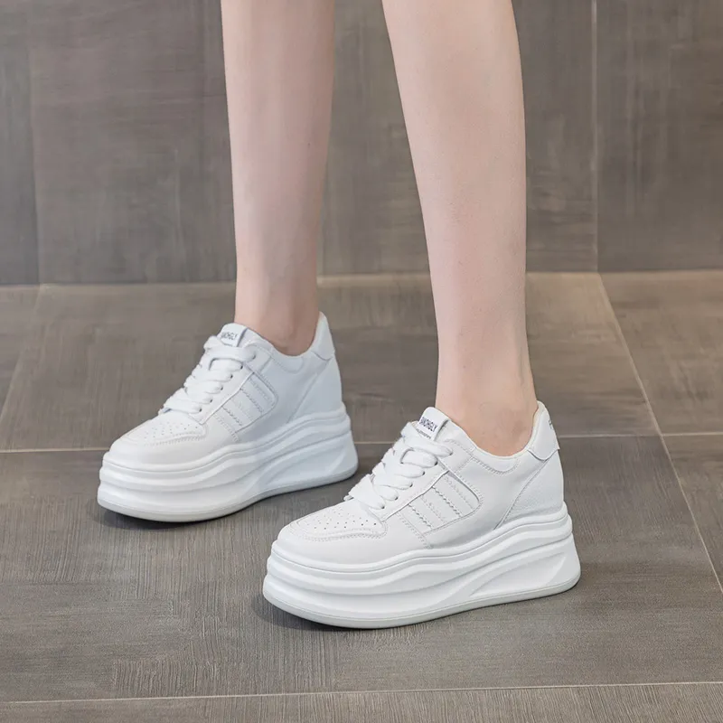 Chibang Small White Shoes Breathable Height Increasing Low-Top Skateboard Shoes Women's-5
