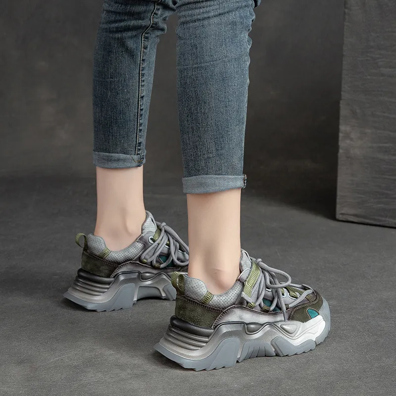 Chibang Height Increasing Low-Top Chunky Sneakers Women's-5