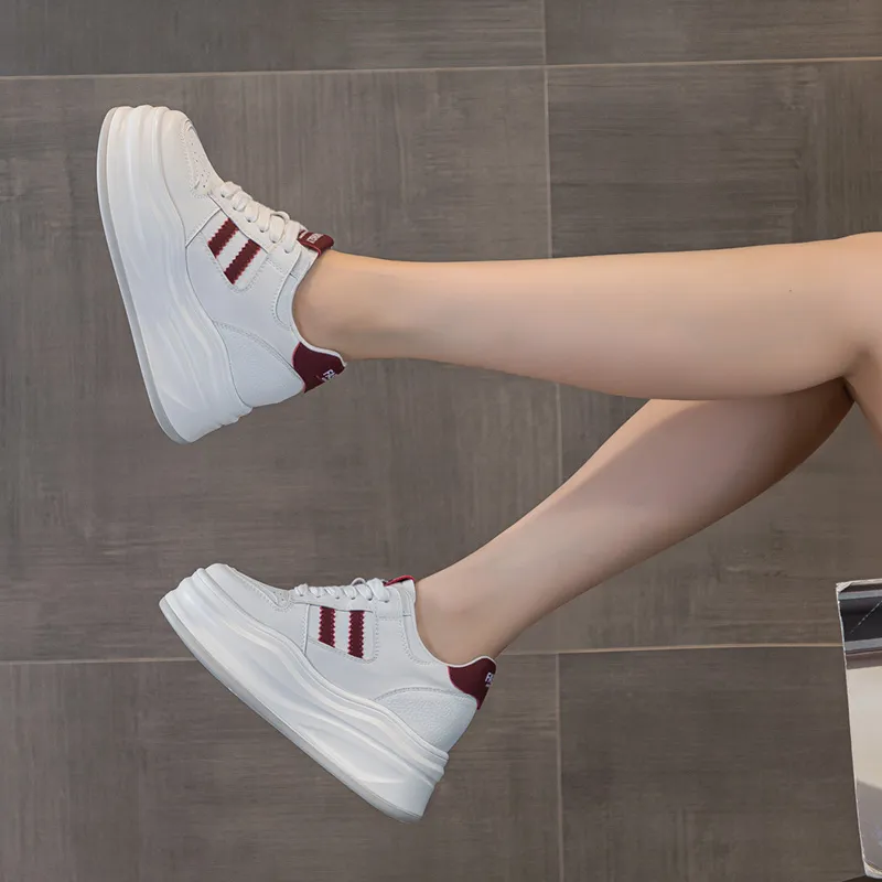 Chibang Small White Shoes Breathable Height Increasing Low-Top Skateboard Shoes Women's-17