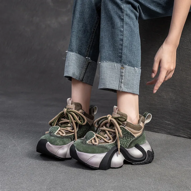 Chibang Height Increasing Mid-Top Chunky Sneakers Women's-19
