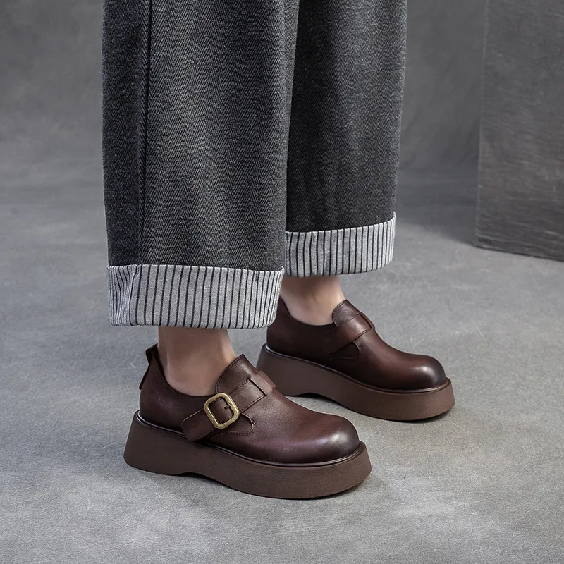 Chibang Loafers Casual Single Shoes 6cm Women's-10