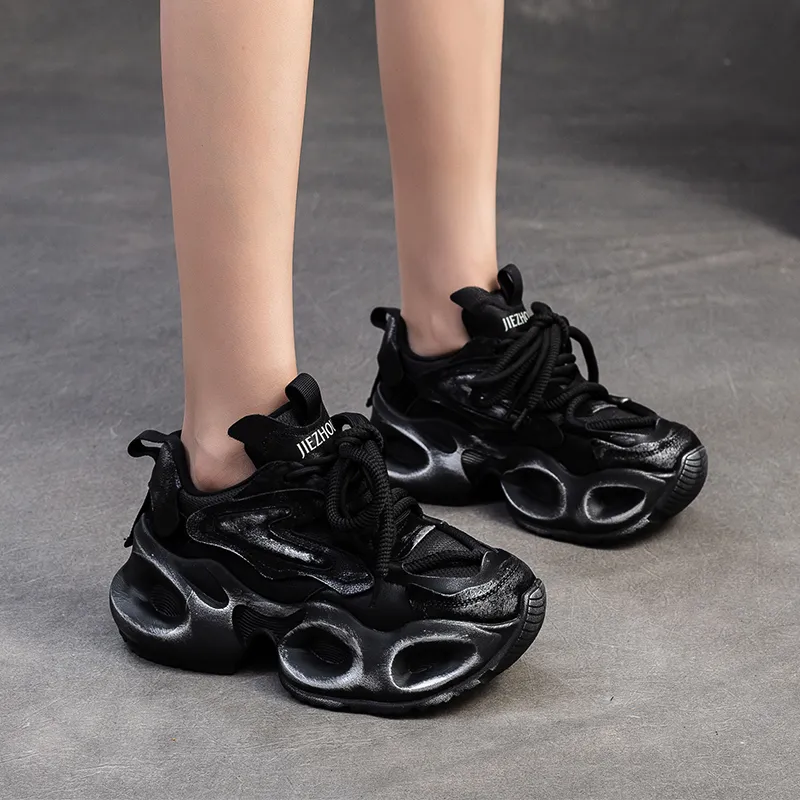 Chibang Height Increasing Low-Top Chunky Sneakers Women's-4