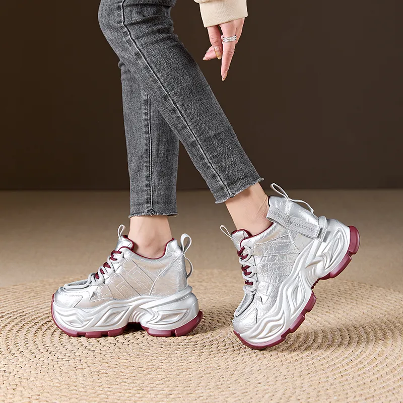 Chibang Lightweight Height Increasing Low Top Chunky Sneakers Women's-10