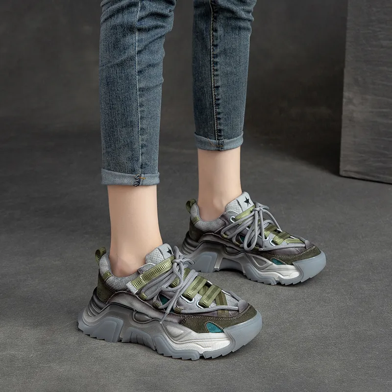 Chibang Height Increasing Low-Top Chunky Sneakers Women's-4