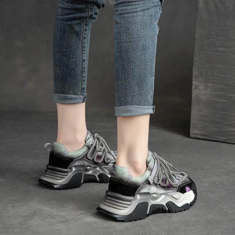 Chibang Height Increasing Low-Top Chunky Sneakers Women's-19