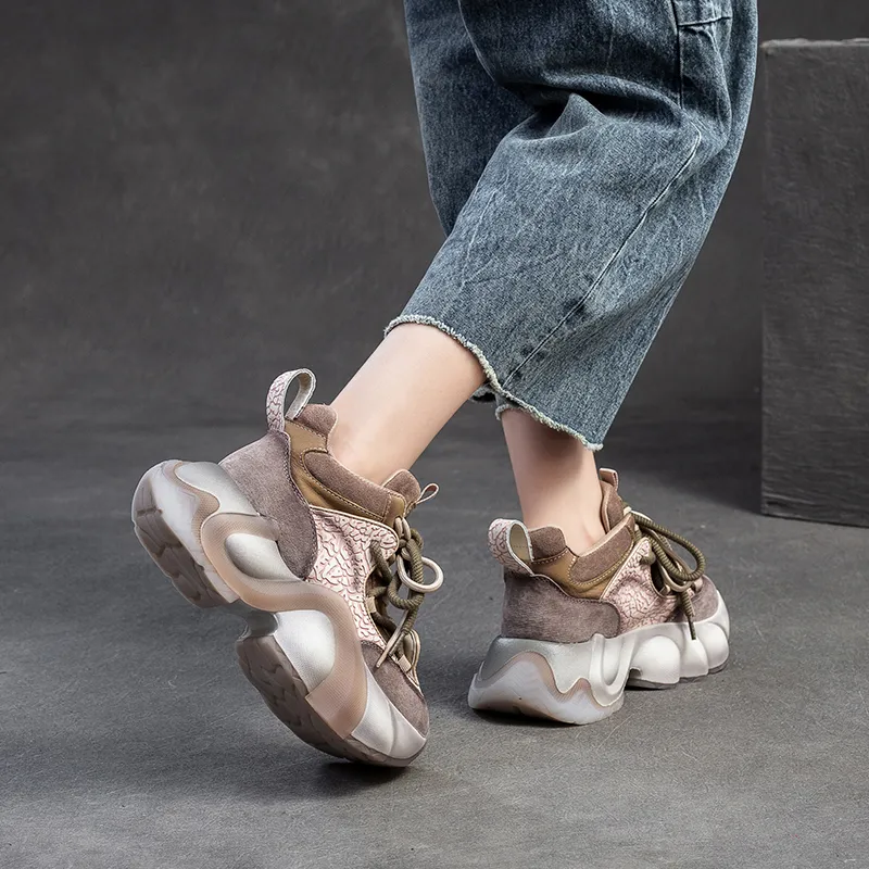 Chibang Height Increasing Mid-Top Chunky Sneakers Women's-13