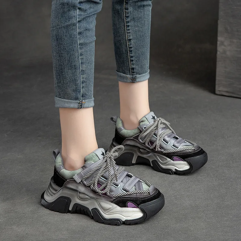 Chibang Height Increasing Low-Top Chunky Sneakers Women's-18