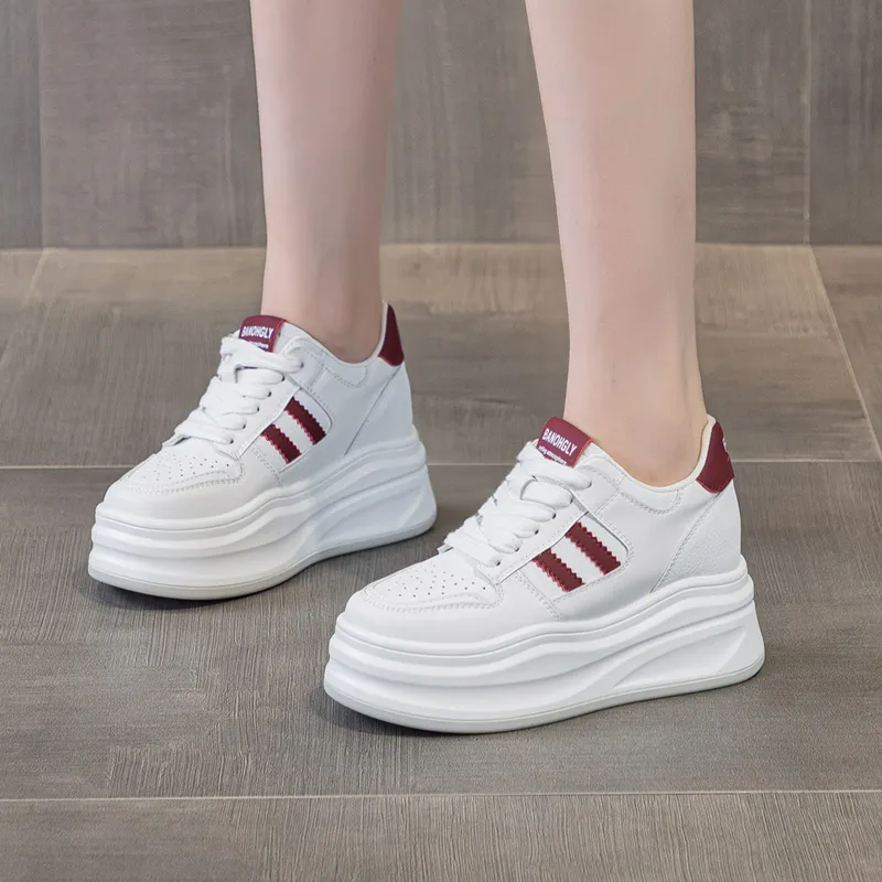 Chibang Small White Shoes Breathable Height Increasing Low-Top Skateboard Shoes Women's-15