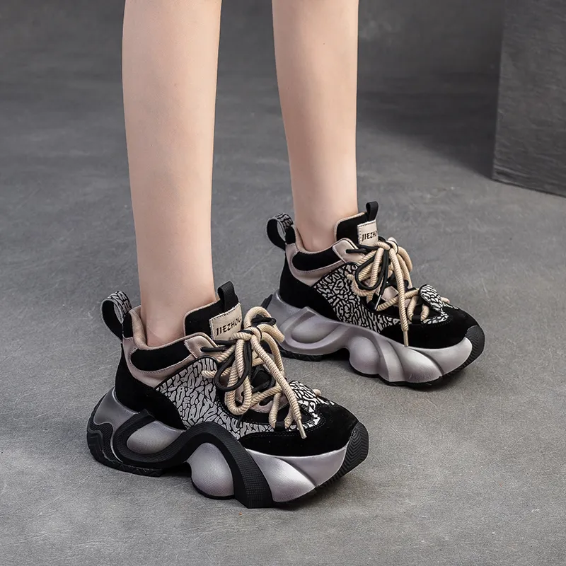 Chibang Height Increasing Mid-Top Chunky Sneakers Women's-5