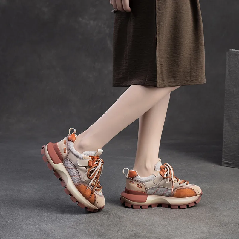 Chibang Height Increasing Breathable Low Top Chunky Sneakers Women's-3