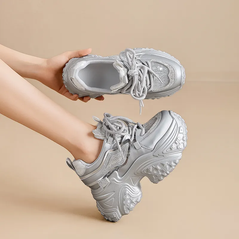 Chibang Lightweight Low Top Chunky Sneakers Women's-4