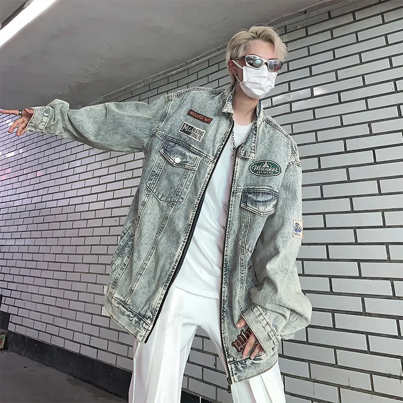 PAINT STAIN Denim Jacket Unisex Blue-2