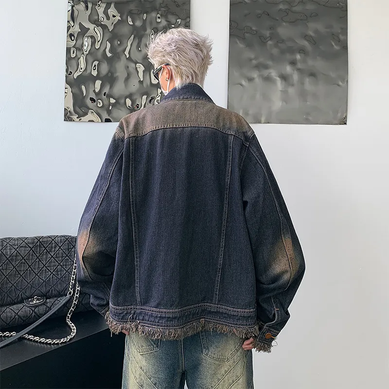 PAINT STAIN Denim Jacket Unisex Blue-3