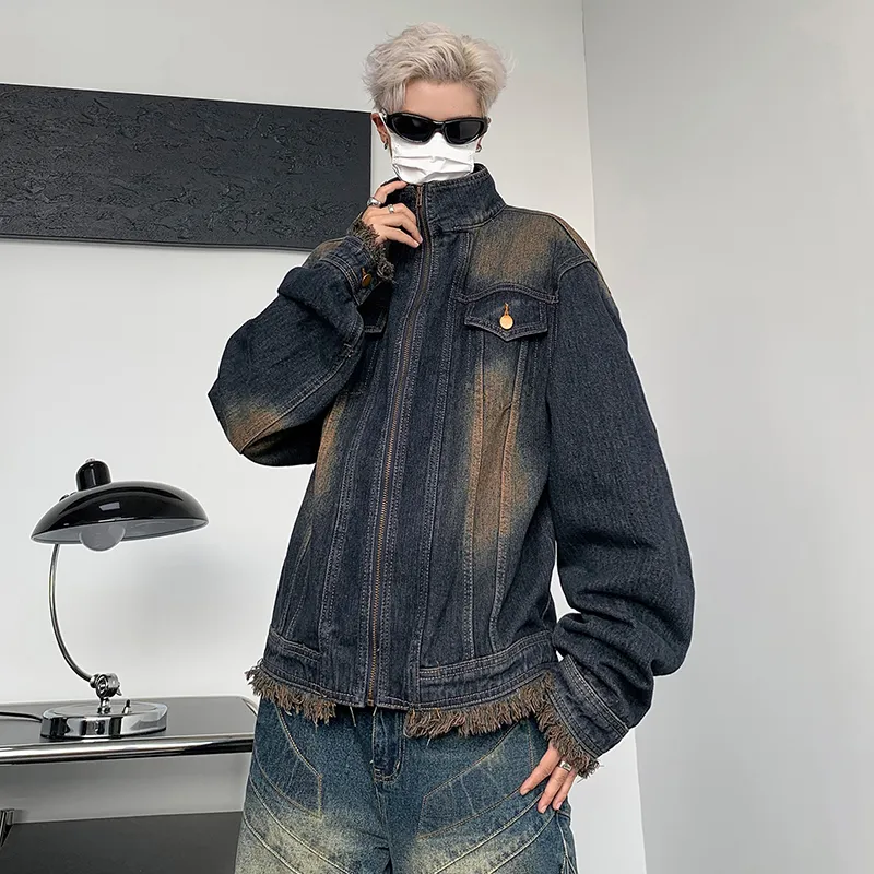 PAINT STAIN Denim Jacket Unisex Blue-10