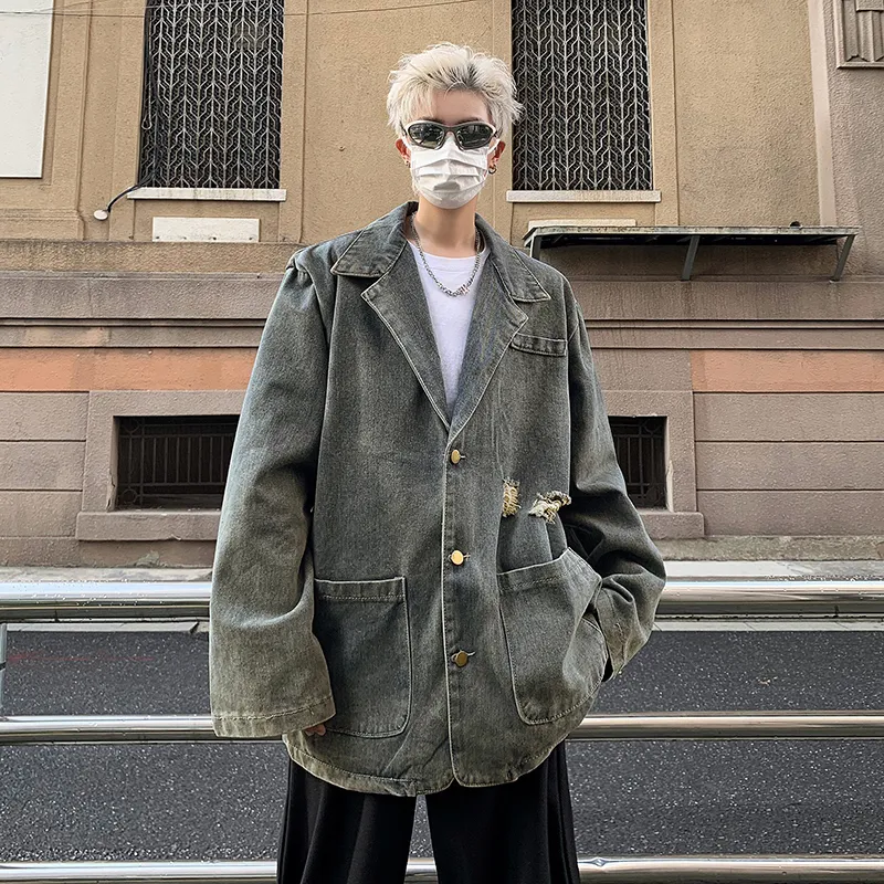 TESTUNG Denim Jacket Unisex Blue Shades Single Item-1